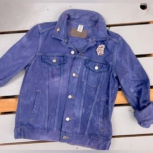 Hand Dyed Purple Denim Jacket